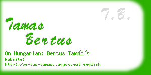 tamas bertus business card